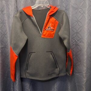 Gray and Orange Sports Hoodie